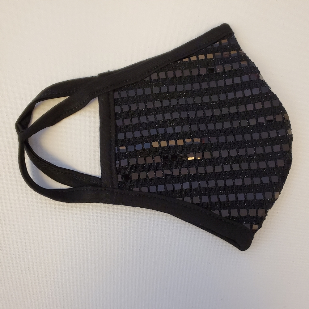Black Sequins!  Designer Face mask - Picture 2 of 4